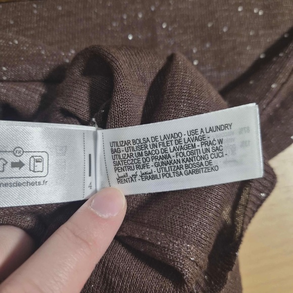 ZARA NWT Sparkly Diamond Studded Fairy Cottagecore Witchy Chocolate Brown Top M - Picture 7 of 9